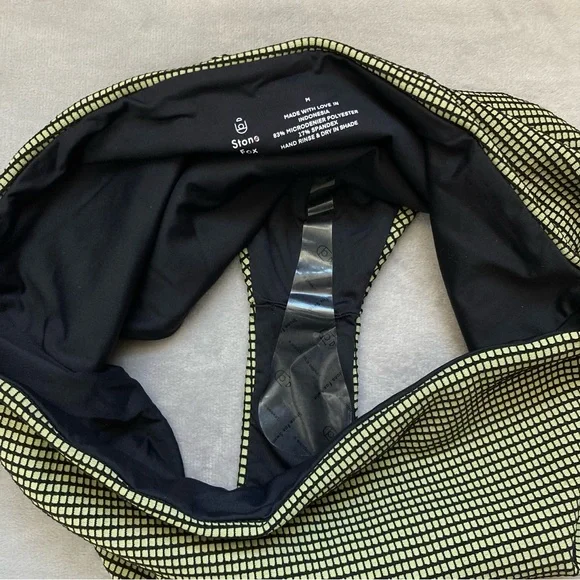 New Stone Fox Swim Senna Bikini Bottoms Sage Grid - Picture 12 of 12